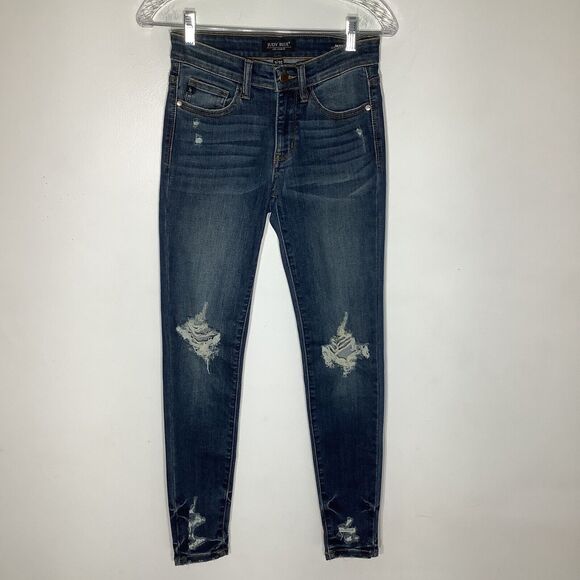 Judy Blue Womens Skinny Fit Distressed Denim Jeans Blue Size 3/26 - Picture 2 of 12